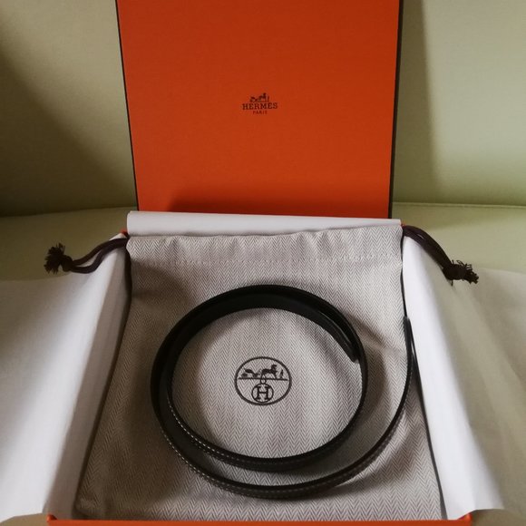 Authentic New Hermes Belt Leather Strap Reversible (no buckle) 70CM étoupe/noir - Picture 3 of 12